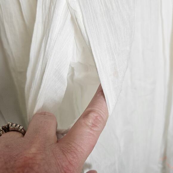 Free People India Gauze Cloud Watching Dress Pockets Embroidered Flowers - Picture 3 of 11